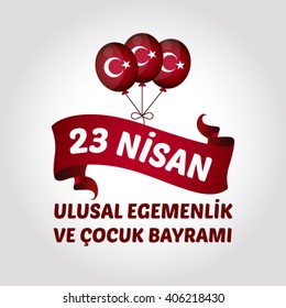 23 April Children's Day vector (Turkish Speak: 23 Nisan Cocuk Bayrami)