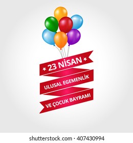 23 April Children's day vector (Turkish speak: 23 Nisan Cocuk Bayrami)