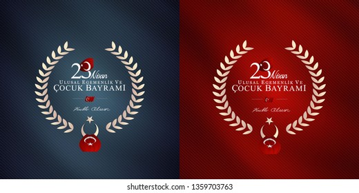 23 April, National Sovereignty and Children’s Day (23 nisan ulusal egemenlik ve cocuk bayrami) vector illustration set to share on social media