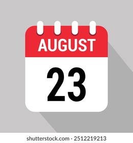 23 august calendar icon vector object design number