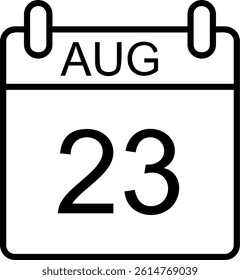 23 - August Line Icon Vector Design