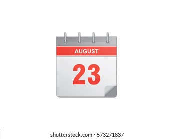 23 August red calendar vector illustration on white background
