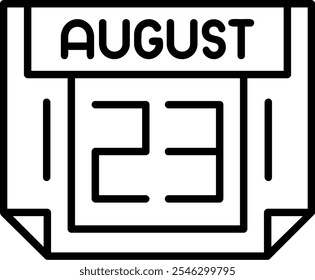 23 August Vector Icon Outline Stlye