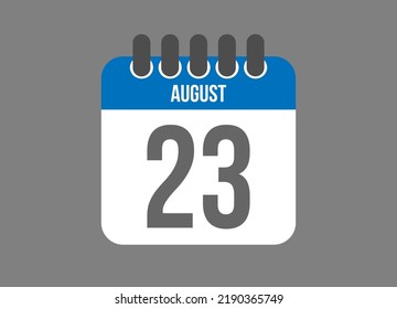 23 calendar august. Calendar icon for August days in blue color on dark background.