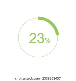 23% circle diagrams Infographics vector, 23 Percentage ready to use for web design.