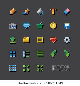 23 Colorful web app graphic editor tools icons. RGB EPS 10 vector icons set