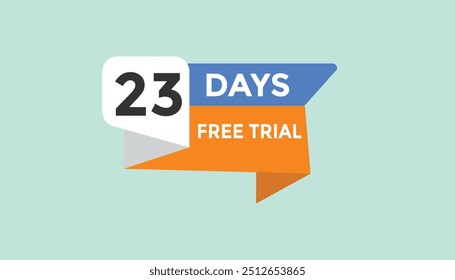 23 Tage kostenlose Testversion Countdown Nummer Banner Vorlagen. Zeit-Symbol. Vektorgrafik 
