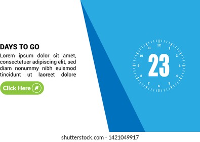 23 days to go banner. flat style. days to go concept
