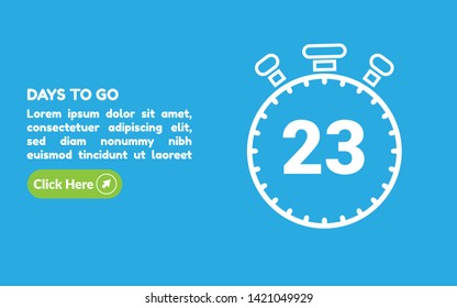 23 days to go banner. flat style. days to go concept