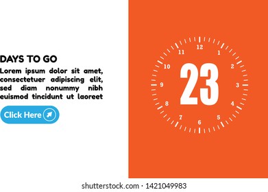 23 days to go banner. flat style. days to go concept
