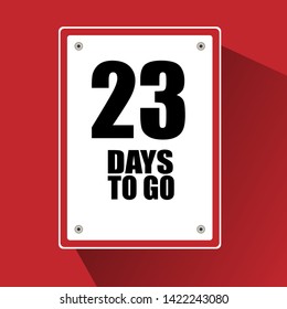 23 days to go banner. flat style. days to go concept 