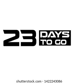 23 days to go banner. flat style. days to go concept 