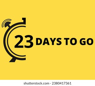 23 días para ir Banner de la cuenta regresiva de la izquierda. Cartel y afiche. ilustración vectorial.