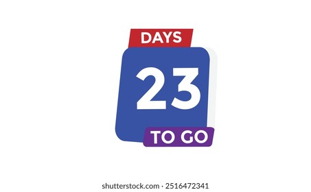 23 días para ir Cuenta regresiva número Anuncio Plantillas. Ilustración vectorial 
