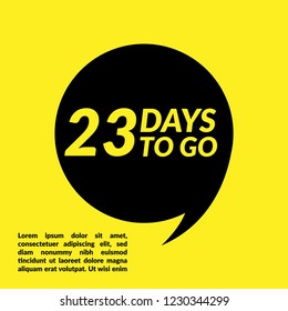 23 days to go label,sign,button. Vector stock illustration.