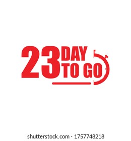 23 days to go label,sign,button. Vector stock illustration