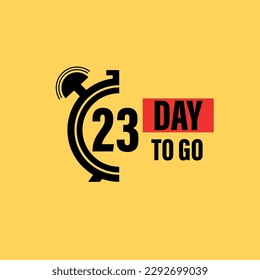 23 days to go last countdown icon. Twenty three days go sale price offer promo deal timer, 23 day only, Countdown left days banner. count time sale. Vector illustration, number of days left badge