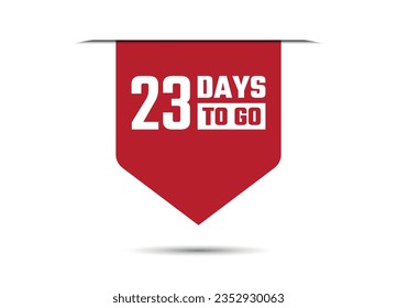 23 días para ir la ilustración del banner del vector rojo aislado en fondo blanco
