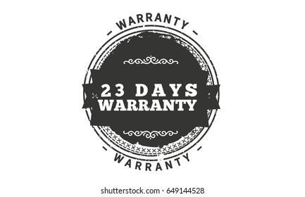 23 days warranty icon vector vintage grunge guarantee background