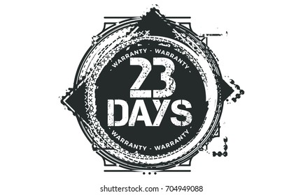 23 days warranty icon vintage rubber stamp guarantee