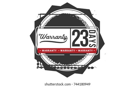 23 days warranty icon vintage rubber stamp guarantee