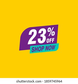 23 discount, Sales Vector badges for Labels, , Stickers, Banners, Tags, Web Stickers, New offer. Discount origami sign banner
