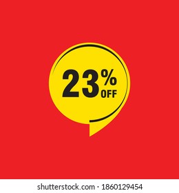23 Rabatt, Vektor-Abzeichen für Labels, , Aufkleber, Banner, Tags, Web-Aufkleber, Neues Angebot. Discount-Origami-Zeichenbanner
