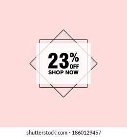23 discount, Sales Vector badges for Labels, , Stickers, Banners, Tags, Web Stickers, New offer. Discount origami sign banner
