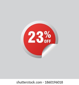 23 discount, Sales Vector badges for Labels, , Stickers, Banners, Tags, Web Stickers, New offer. Discount origami sign banner
