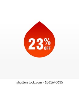 23 descuento, distintivos de vectores de venta para etiquetas, , pegatinas, banners, etiquetas, etiquetas, etiquetas web, nueva oferta. Banner de signo de origami de descuento
