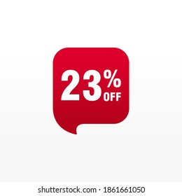 23 Rabatt, Vektor-Abzeichen für Labels, , Aufkleber, Banner, Tags, Web-Aufkleber, Neues Angebot. Discount-Origami-Zeichenbanner
