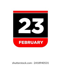 23 feb calendar day vector icon