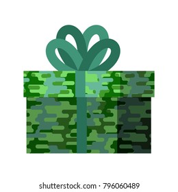 23 February Gift for men. Protective khaki box. Defender of  Fatherland Day.  Military holiday in Russia