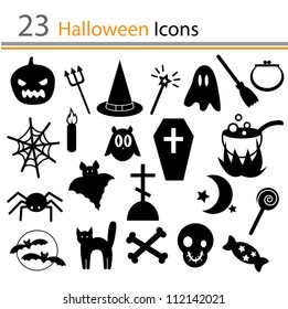 23 Halloween icons (vector)