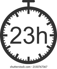 23 hour timer clock icon vector 