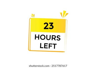 23 hours left, icon, stile, timer, countdown, clock, time,  background, template, 23 hours left, countdown, sticker, left banner, business, sale, label button