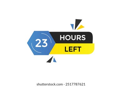 23 hours left, icon, stile, timer, countdown, clock, time,  background, template, 23 hours left, countdown, sticker, left banner, business, sale, label button