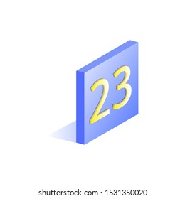 23 icon isolated white background. Vector 3d isometric, color web icons set, new flat style. Creative illustration, idea for infographics.


