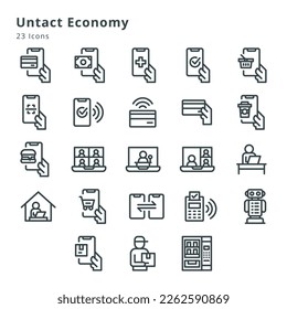 23 icons on untact economy and related topic