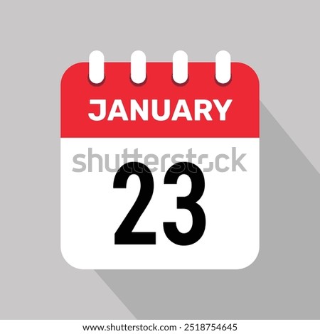 23 january calendar icon vector graphic design