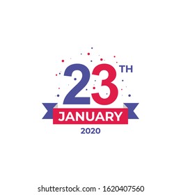 23 January calender vector for reminder or celebration day. Template design for date and time agenda.