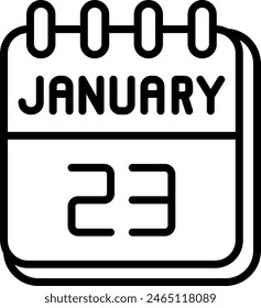 23 de enero Diseño de iconos de línea de Vector