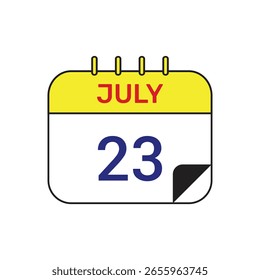 23 july calendar icon vector illustration design