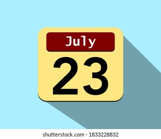 23 de julio - Imagen vectorial de un icono de un calendario