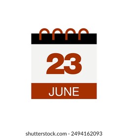 23 june calendar date icon vector eps