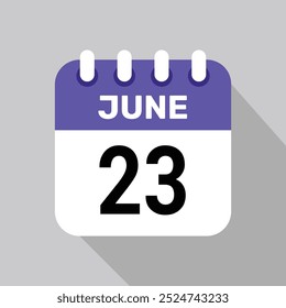 23 june calendar icon vector date graphic design