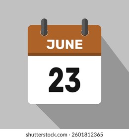 23 june calendar icon vector month date number illustration design