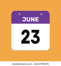 23 june calender icon text page monthly web design.