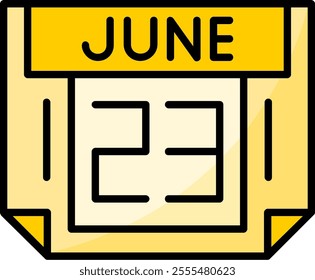 23 June Filled Style Icon Design