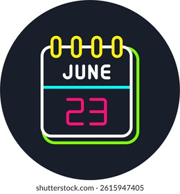 23 June Line Multi Colour Circle